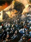 the Battle with turks under the walls of the City where the Emperor Constantine died with his soldiers