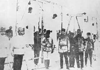 Greeks hanged by turkish soldiers on a mass scale and systematically, Ionia region