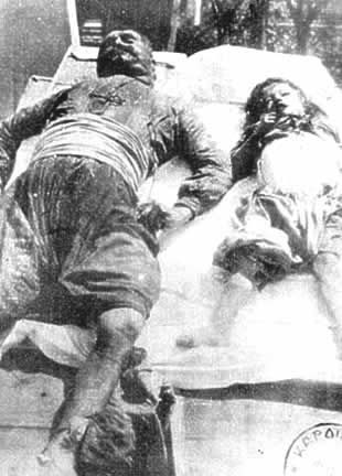Grandfather and grandson, ruthlessly massacred, Smyrna, 1924