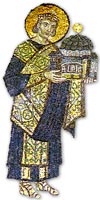 Emperor Justinian I, church Agia Sophia, Constantinople